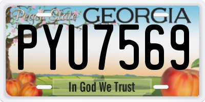 GA license plate PYU7569