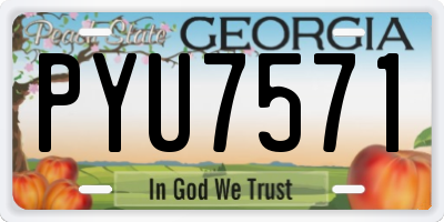 GA license plate PYU7571