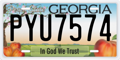GA license plate PYU7574