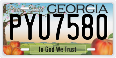 GA license plate PYU7580