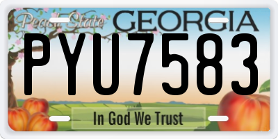 GA license plate PYU7583