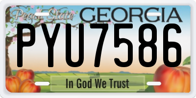 GA license plate PYU7586