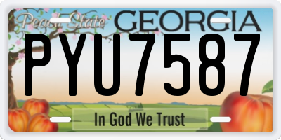 GA license plate PYU7587