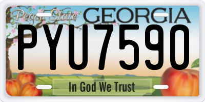 GA license plate PYU7590