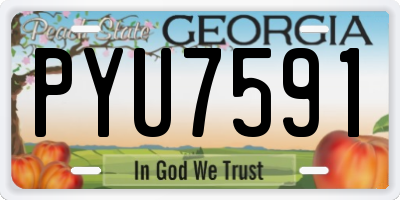 GA license plate PYU7591
