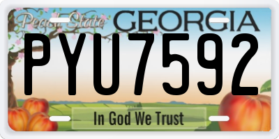 GA license plate PYU7592