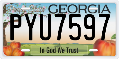 GA license plate PYU7597
