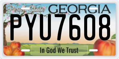GA license plate PYU7608