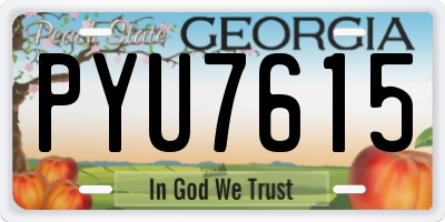 GA license plate PYU7615