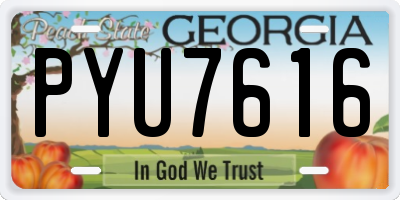 GA license plate PYU7616