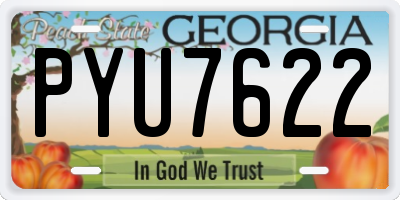 GA license plate PYU7622