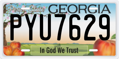 GA license plate PYU7629