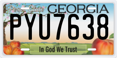 GA license plate PYU7638