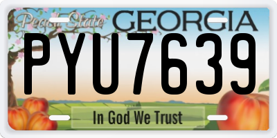 GA license plate PYU7639