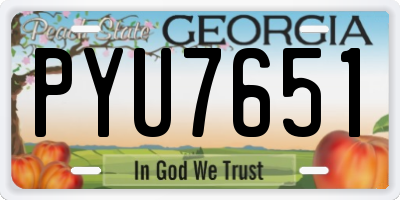 GA license plate PYU7651