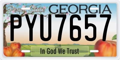 GA license plate PYU7657