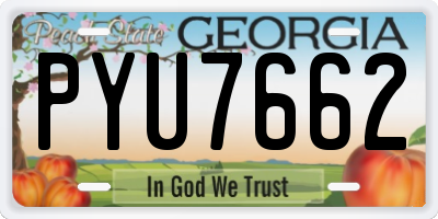GA license plate PYU7662