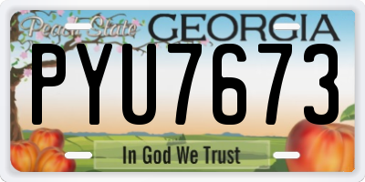 GA license plate PYU7673
