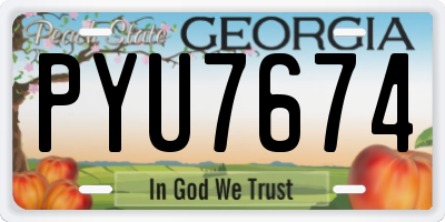 GA license plate PYU7674