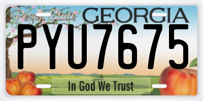 GA license plate PYU7675