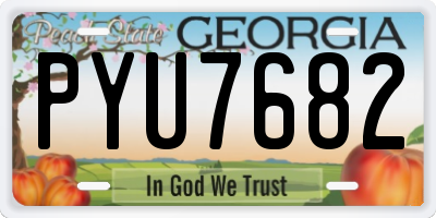 GA license plate PYU7682