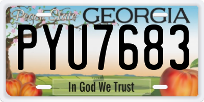 GA license plate PYU7683