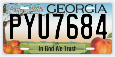 GA license plate PYU7684