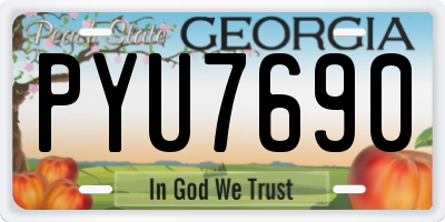 GA license plate PYU7690