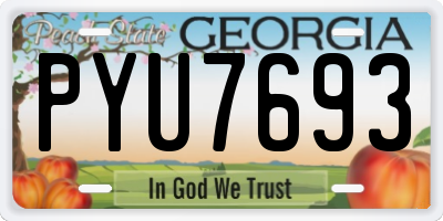 GA license plate PYU7693