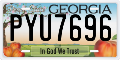 GA license plate PYU7696