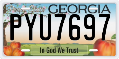 GA license plate PYU7697