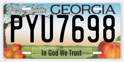 GA license plate PYU7698