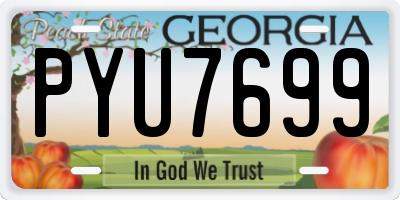 GA license plate PYU7699