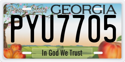 GA license plate PYU7705