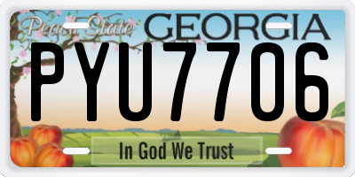 GA license plate PYU7706