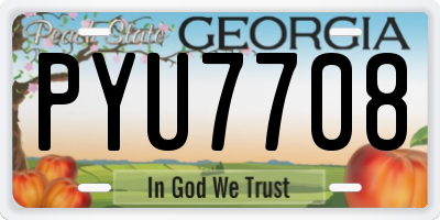 GA license plate PYU7708