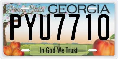GA license plate PYU7710