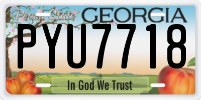 GA license plate PYU7718