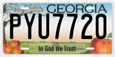 GA license plate PYU7720