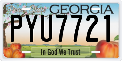 GA license plate PYU7721