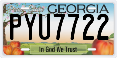 GA license plate PYU7722
