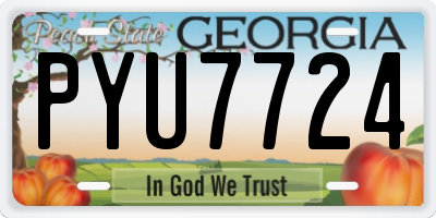 GA license plate PYU7724