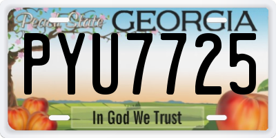 GA license plate PYU7725