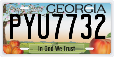 GA license plate PYU7732