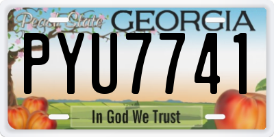 GA license plate PYU7741