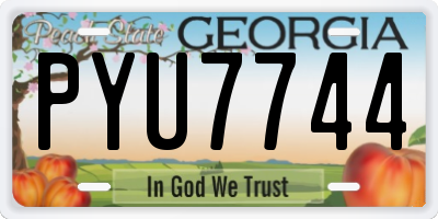 GA license plate PYU7744