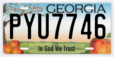 GA license plate PYU7746