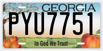 GA license plate PYU7751