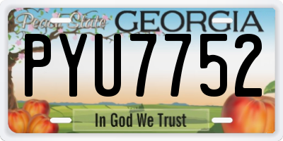 GA license plate PYU7752