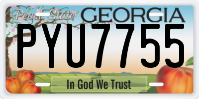 GA license plate PYU7755